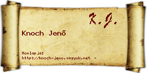 Knoch Jenő névjegykártya